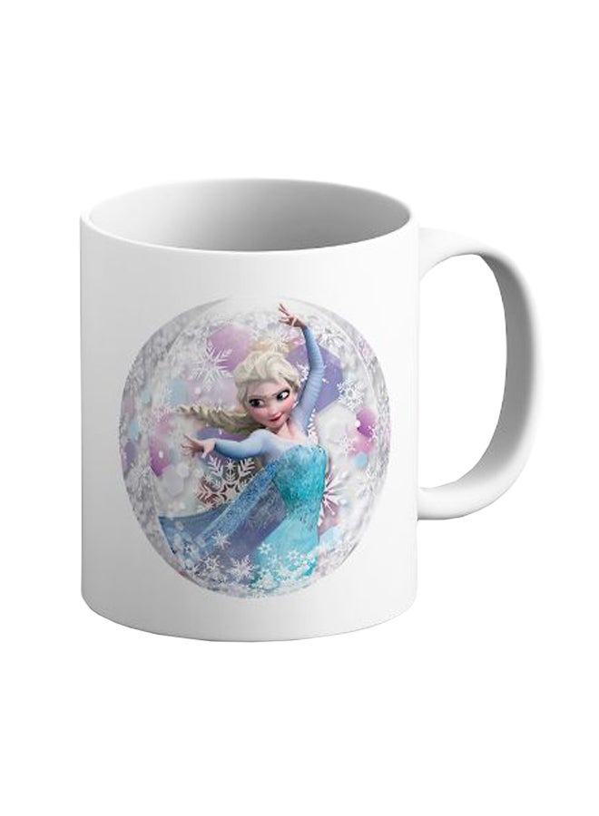 ITALCO Elsa Frozen Pattern Ceramic Coffee Mug Blue/White