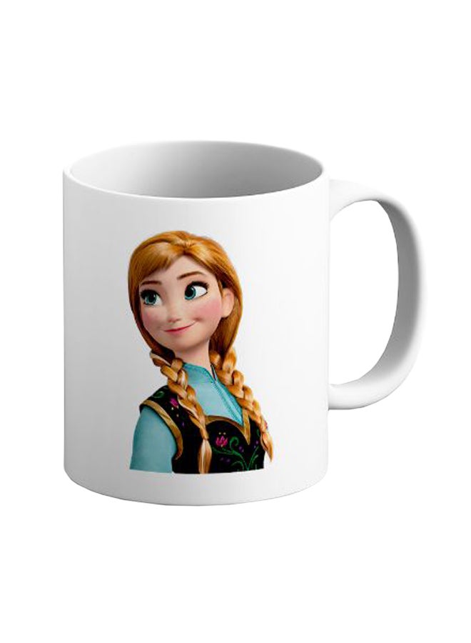ITALCO Frozen Anna Pattern Ceramic Coffee Mug Blue/White 