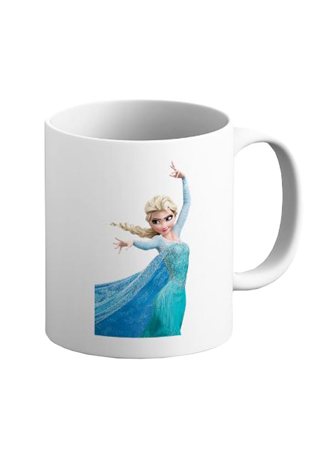 إيتالكو مج قهوة من السيراميك بطبعة شخصية إلسا من فيلم Frozen أخضر/أبيض