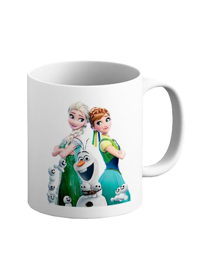 ITALCO Frozen Character Character Printed Ceramic Coffee Mug Green/White 