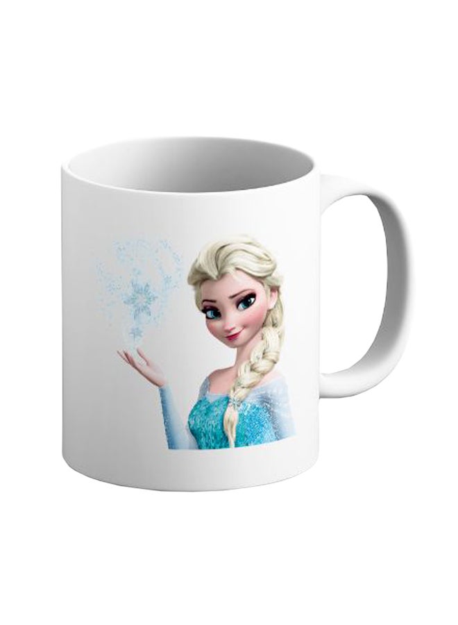 ITALCO Frozen Elsa Character Printed Ceramic Coffee Mug Blue/White