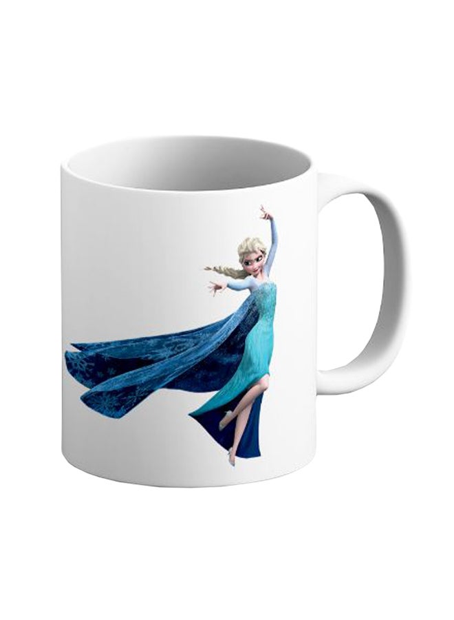ITALCO Frozen Elsa Dancing Character Printed Ceramic Coffee Mug Blue/White