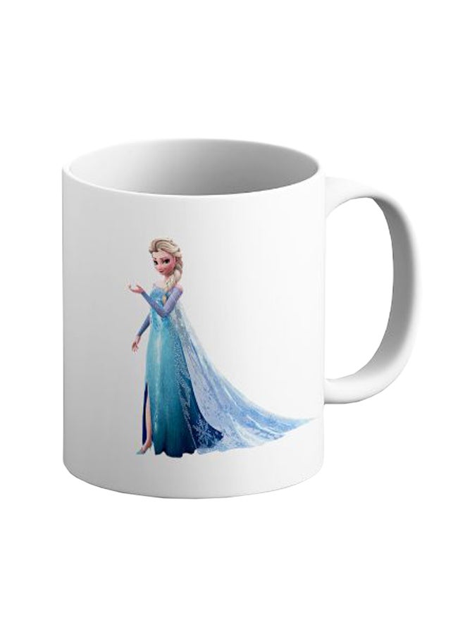 ITALCO Frozen Elsa Character Printed Ceramic Coffee Mug Blue/White