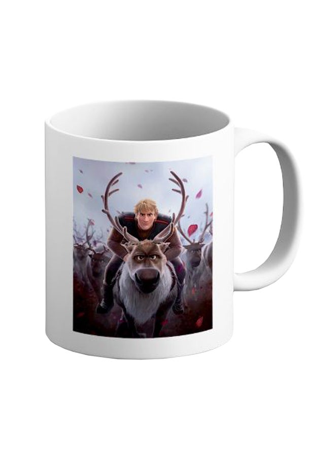 ITALCO Frozen Kristoff And Sven Rush Character Printed Ceramic Coffee Mug Brown/White