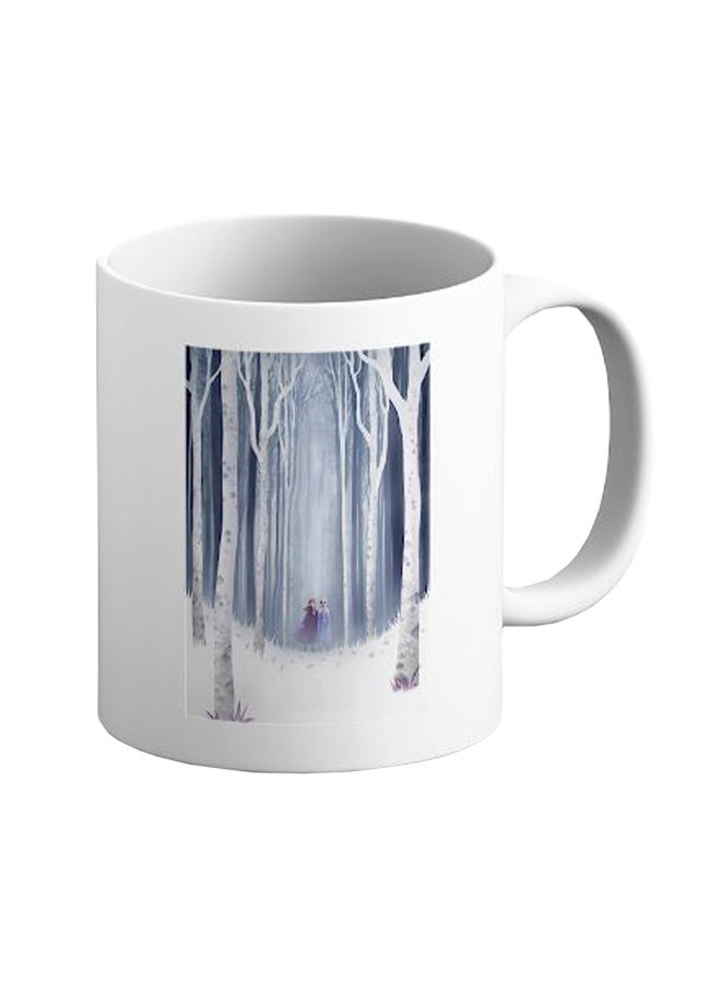 إيتالكو مج قهوة من السيراميك بطبعة شخصية من فيلم "Frozen" رمادي / أبيض