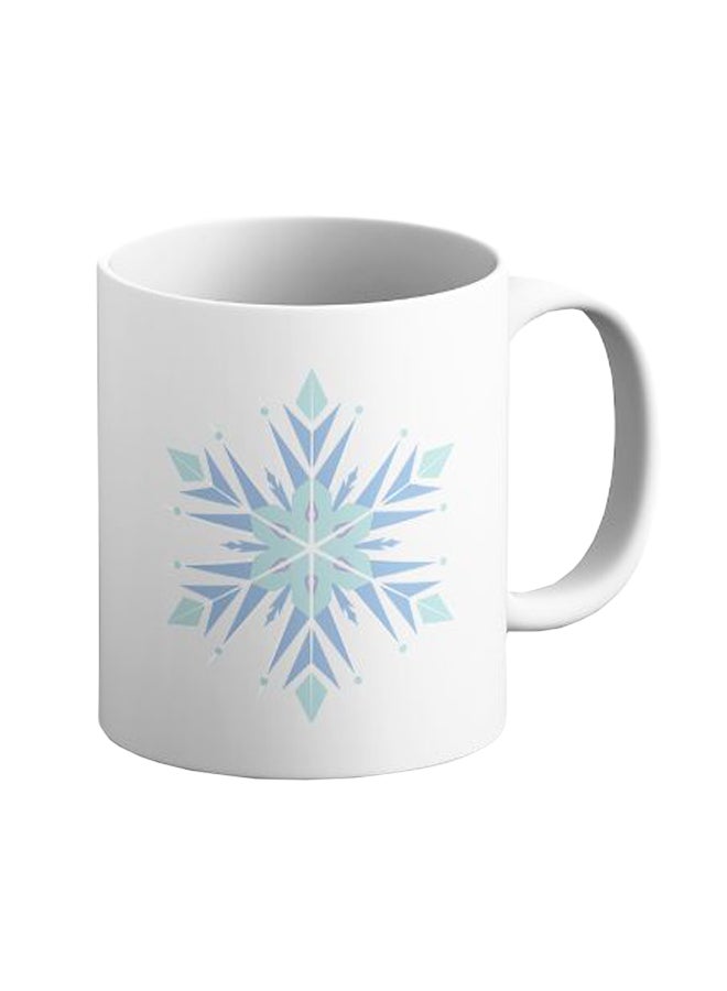 إيتالكو كوب قهوة من السيراميك مطبوع بشخصية من فيلم Frozen أزرق/ أبيض