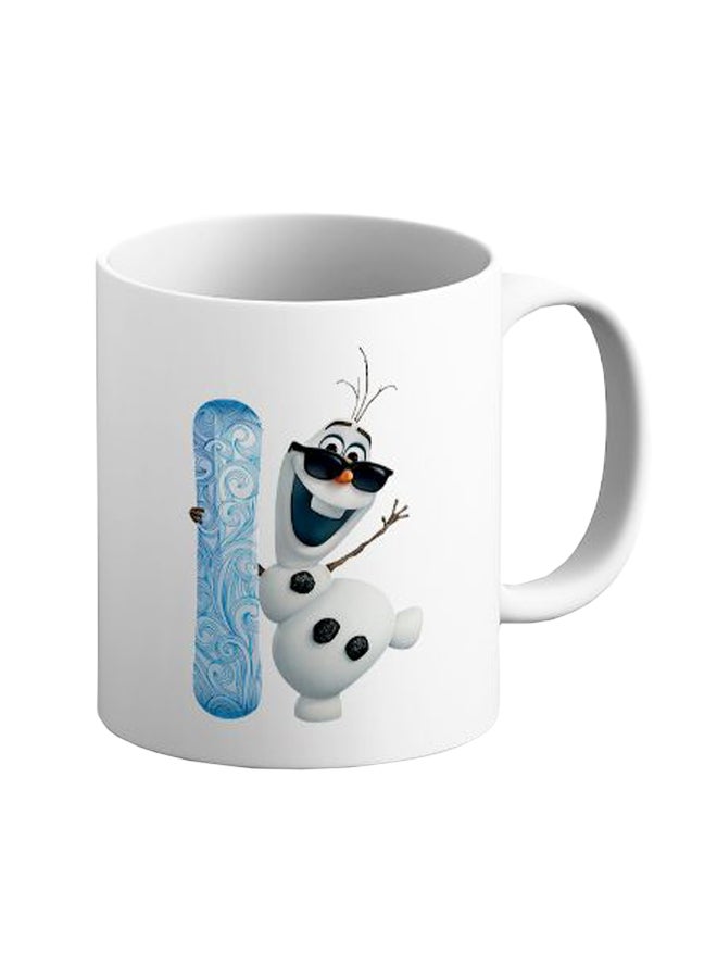 ITALCO Frozen Olaf In Sunglass Character Printed Ceramic Coffee Mug Blue/White
