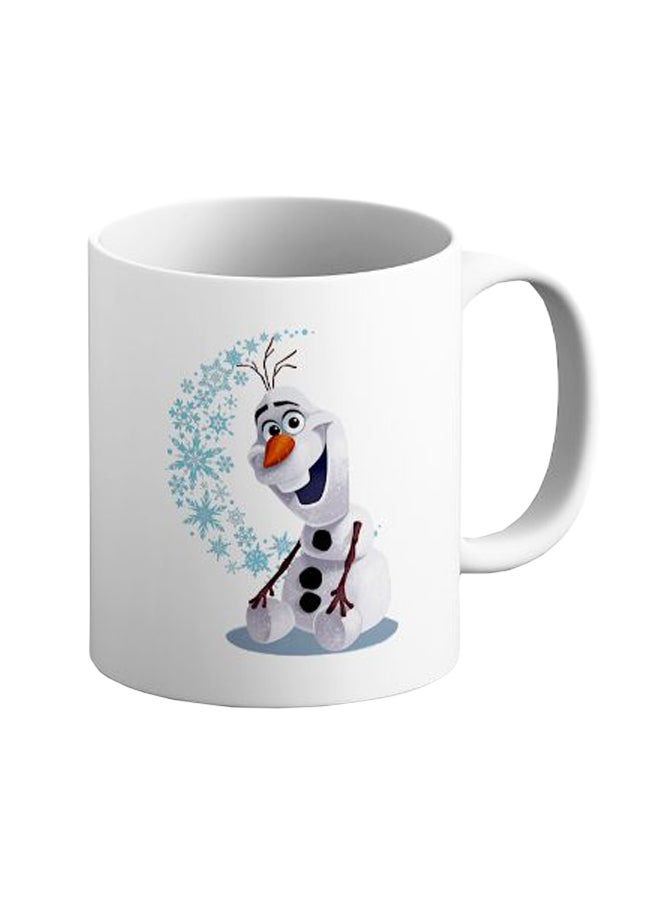 ITALCO Frozen Olaf With Stars Character Printed Ceramic Coffee Mug Blue/White 