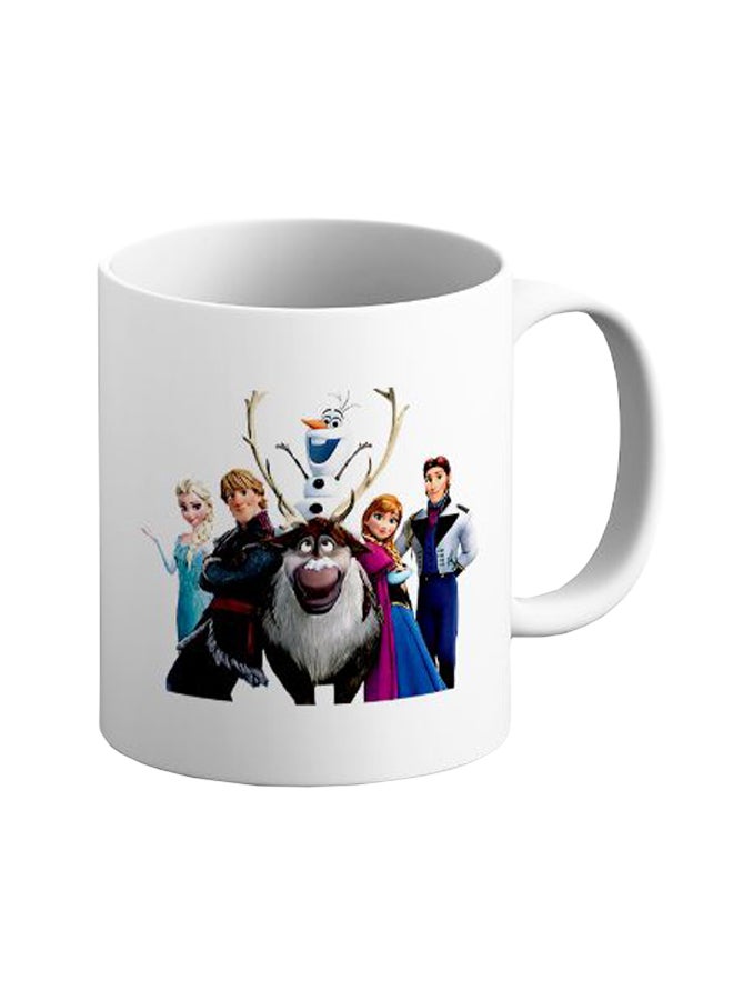إيتالكو مج قهوة من السيراميك بطبعة شخصيات فيلم "Frozen Team Mates" . أبيض