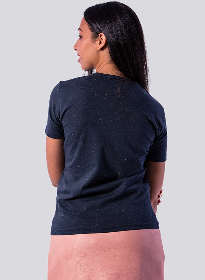 Girl Power Embroidery Tee Dark Grey