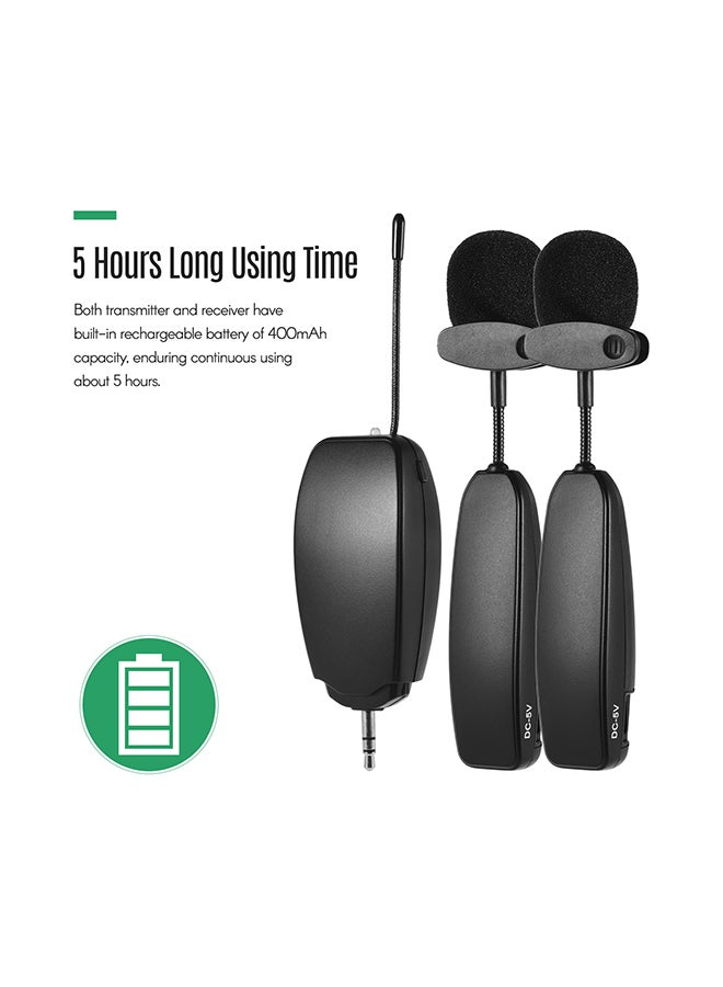 8-Piece Wireless UHF Microphone And Receiver Set I-05748-2 Black  - Image 4