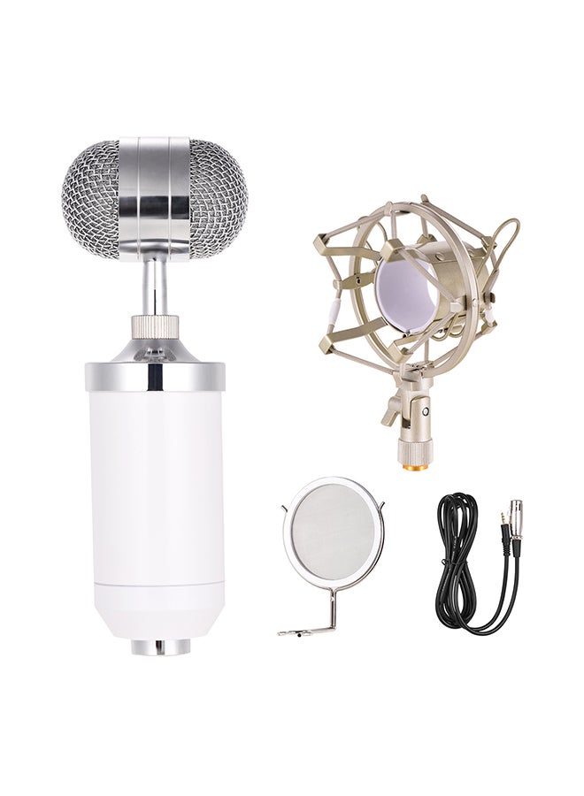 4-Piece Recording Mic Uni-Directional Condenser Microphone Kit I-05918 White/Silver  - Image 1