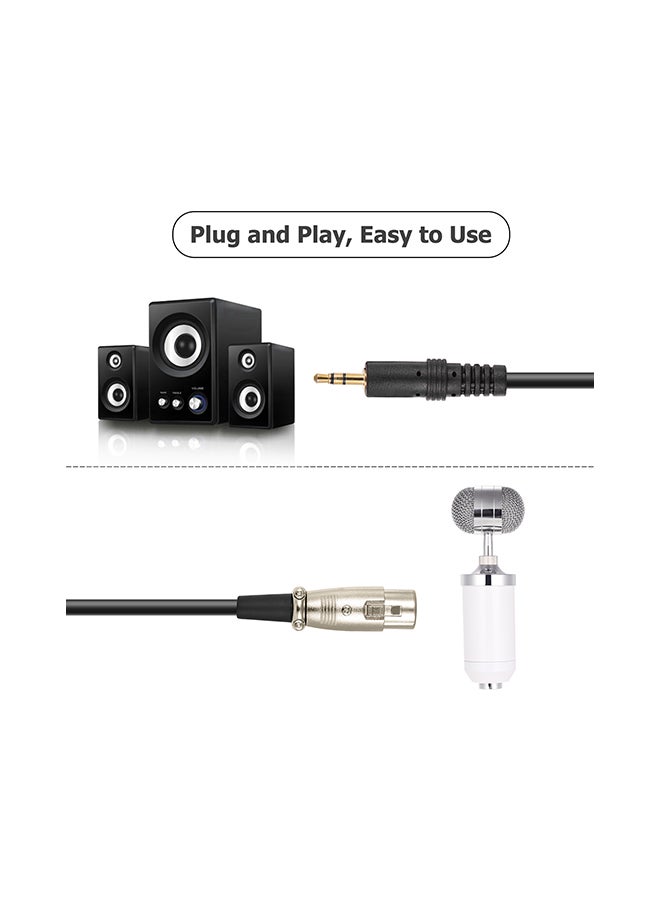 4-Piece Recording Mic Uni-Directional Condenser Microphone Kit I-05918 White/Silver  - Image 3
