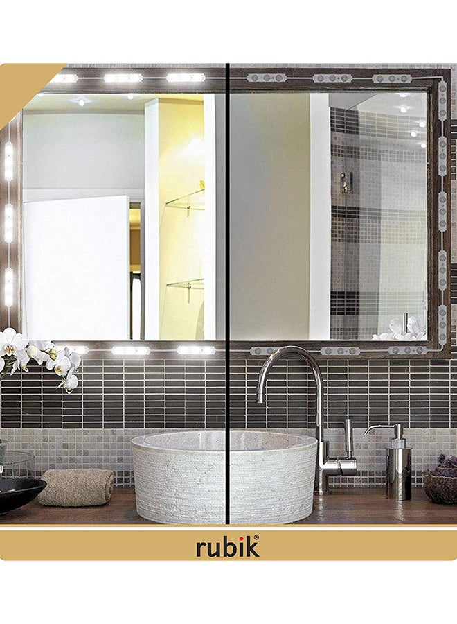 روبيك شريط إضاءة لمرآة الغرور مزودة ب 60 مصباح LED أبيض 6x6x2بوصة - Image 5