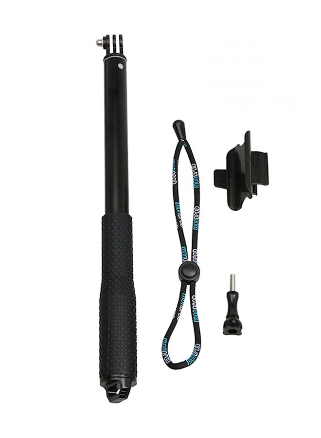 4-Piece Handheld Aluminium Extendable Pole Monopod Set Black  - Image 1