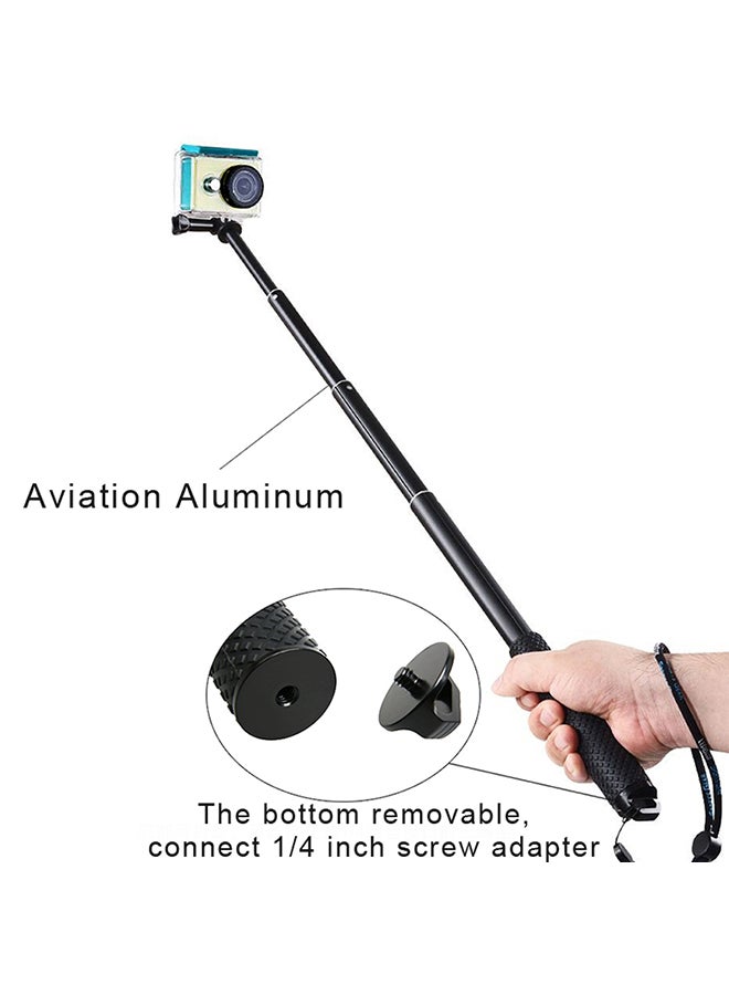 4-Piece Handheld Aluminium Extendable Pole Monopod Set Black  - Image 4