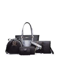 6-Piece Crocodile Tote Bag Set Black/Grey - v1579861743/N29783190A_1