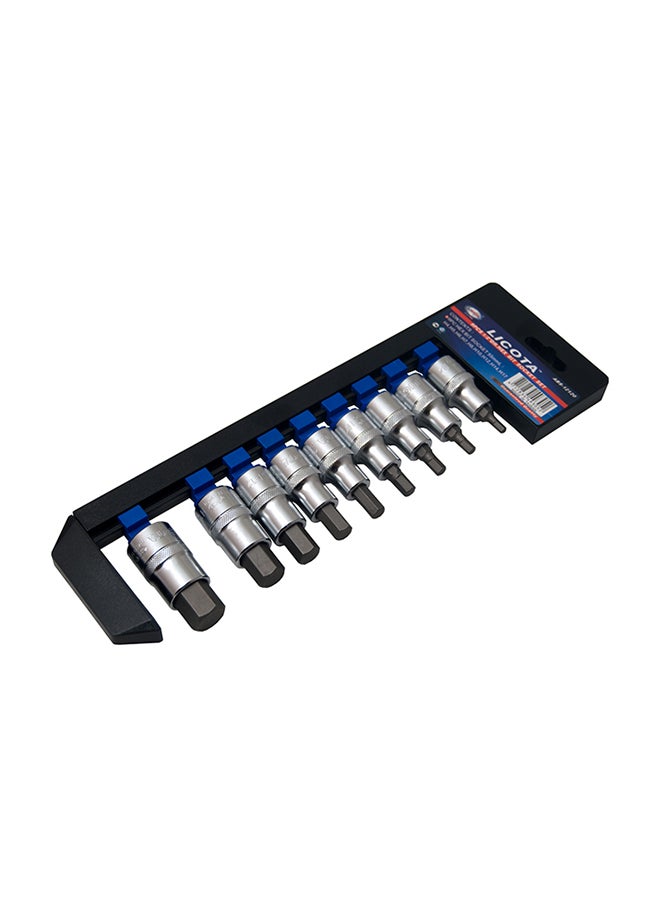 LICOTA - 9 Piece Hex/Bit Socket Set Silver 31.2x102.9cm - Image 1