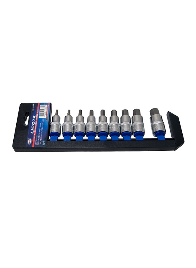 LICOTA - 9 Piece Hex/Bit Socket Set Silver 31.2x102.9cm - Image 1