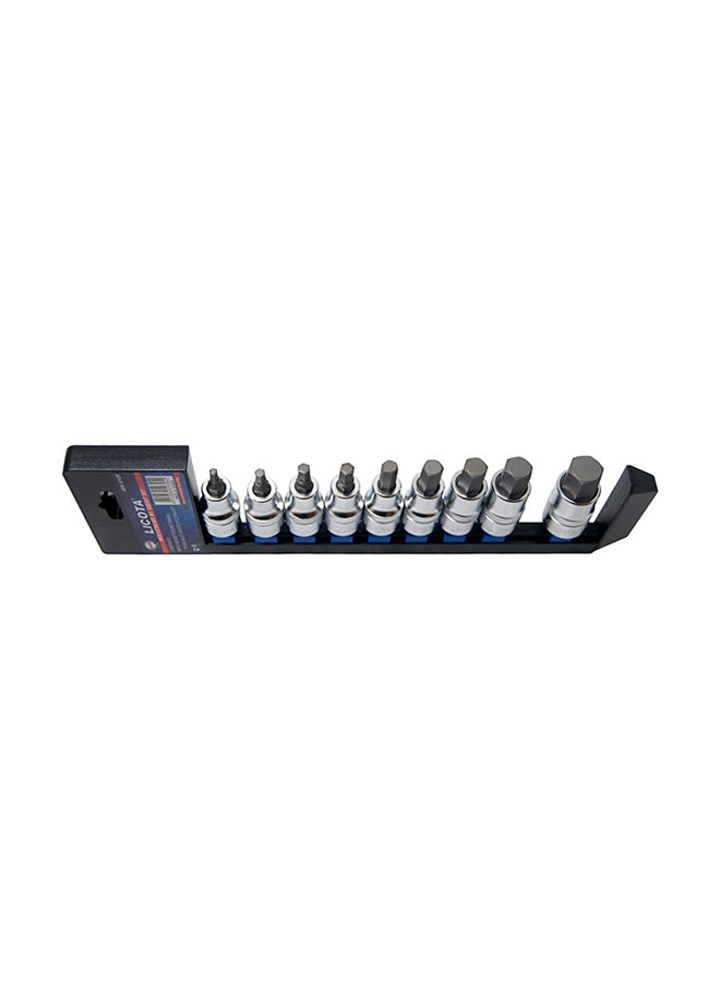 LICOTA - 9 Piece Hex/Bit Socket Set Silver 31.2x102.9cm - Image 1
