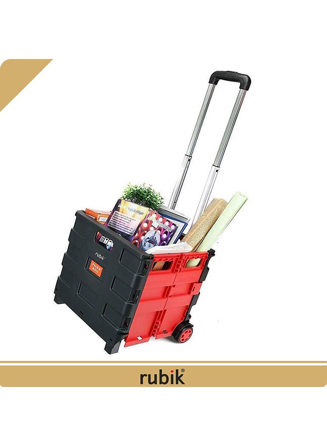Rubik Folding Shopping Trolley Cart With Wheels Black 38x35x33centimeter - Image 2