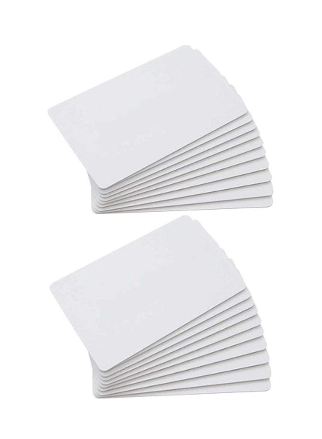 روبيك طقم بطاقات هوية بلاستيكية فارغة قابلة للكتابة عليها بتردد 125 كيلوهرتز من 20 قطعة طراز CE T5577/T5200 أبيض 8.5x5.3سم - Image 1