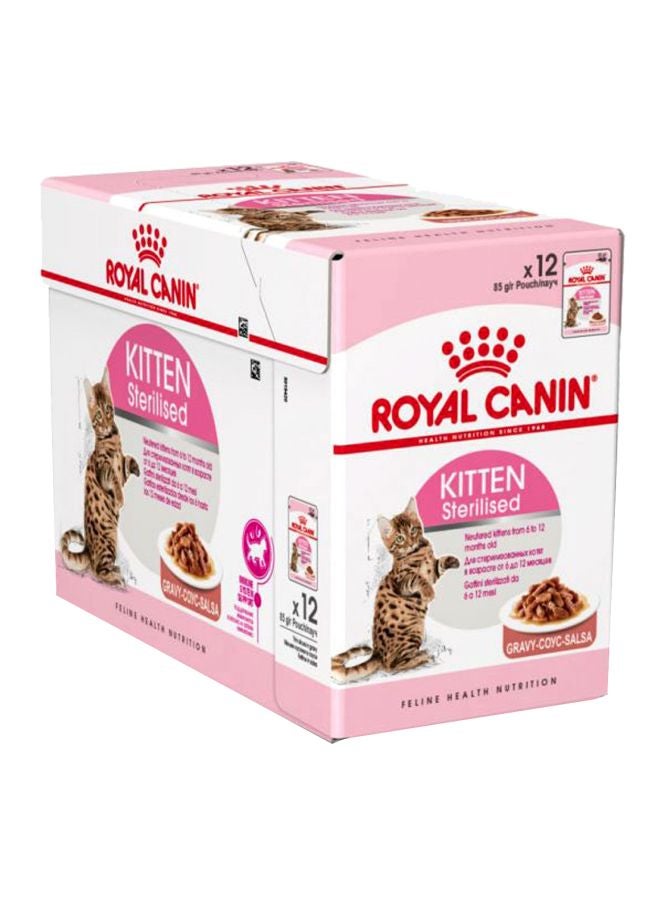 ROYAL CANIN Pack Of 12 Kitten Sterilised Wet Food 12 x 85grams 
