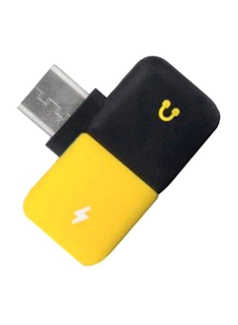 Type C To Dual Type C Adapter Black/Yellow