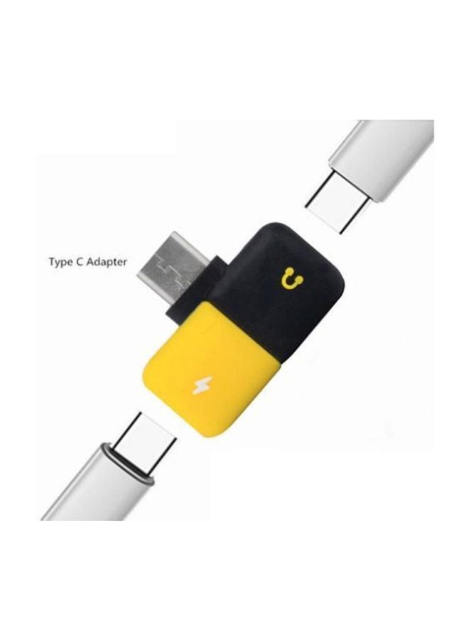 Type C To Dual Type C Adapter Black/Yellow