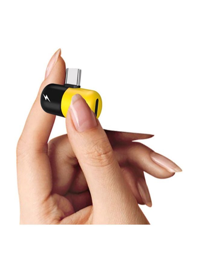 Type C To Dual Type C Adapter Black/Yellow
