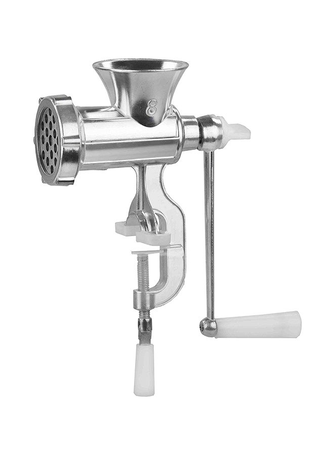 Home Basics Aluminum Hand-Crank Meat Grinder Silver 