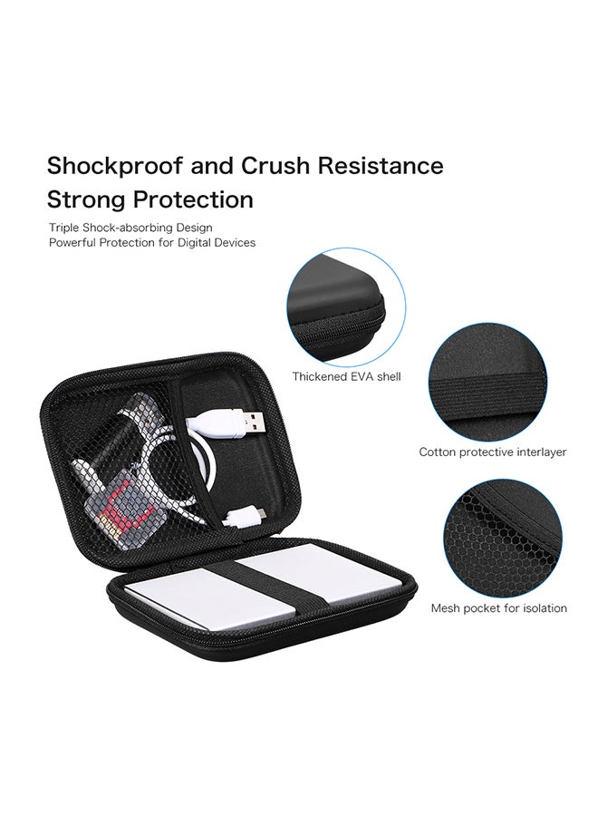 EVA Shockproof Hard Drive Carrying Case 2.5-Inch Black  - Image 3