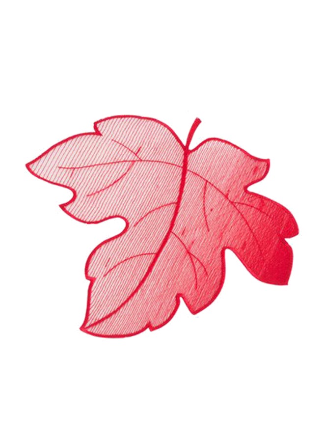 Saro Set Of 4 Leaf Doily Red 7inch