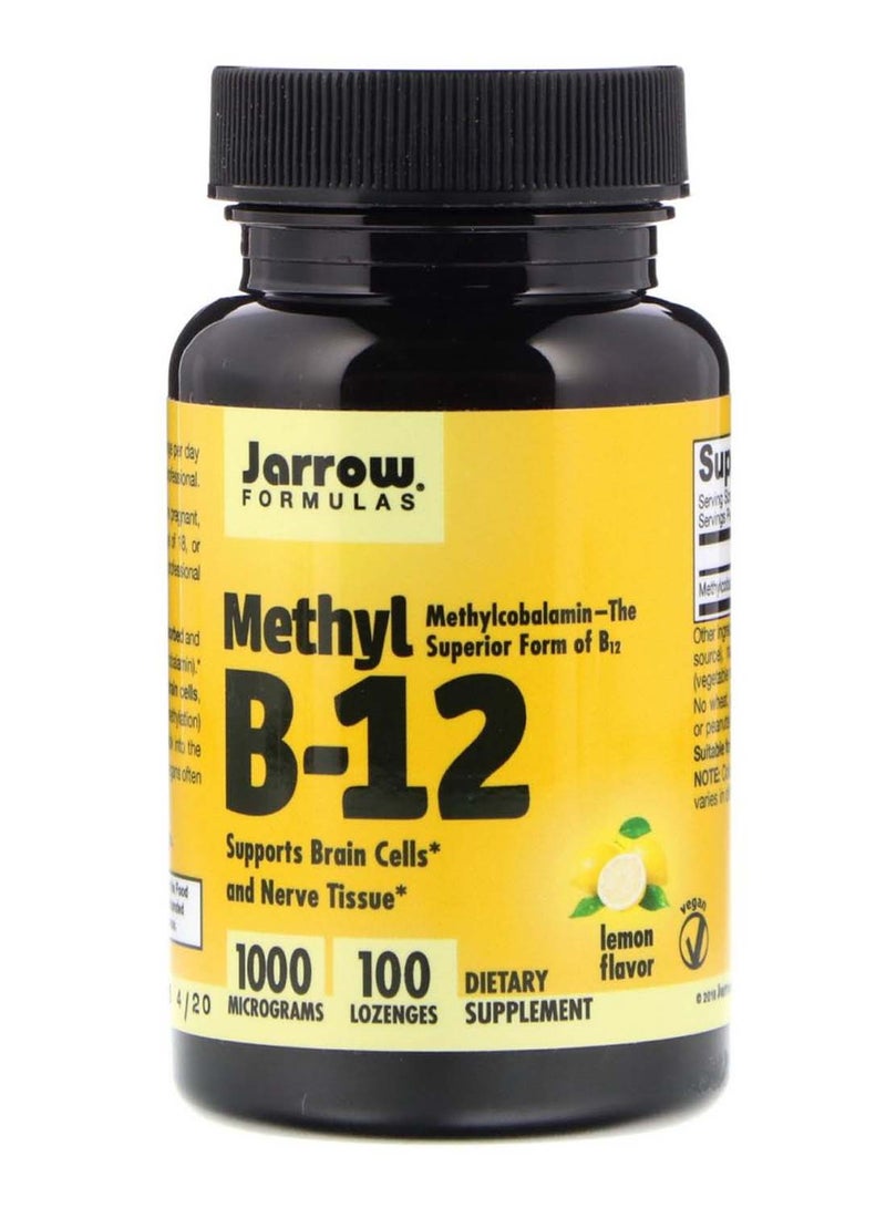 jarrow formulas Lemon Flavour Methyl B-12 Brain Support - 100 Lozenges