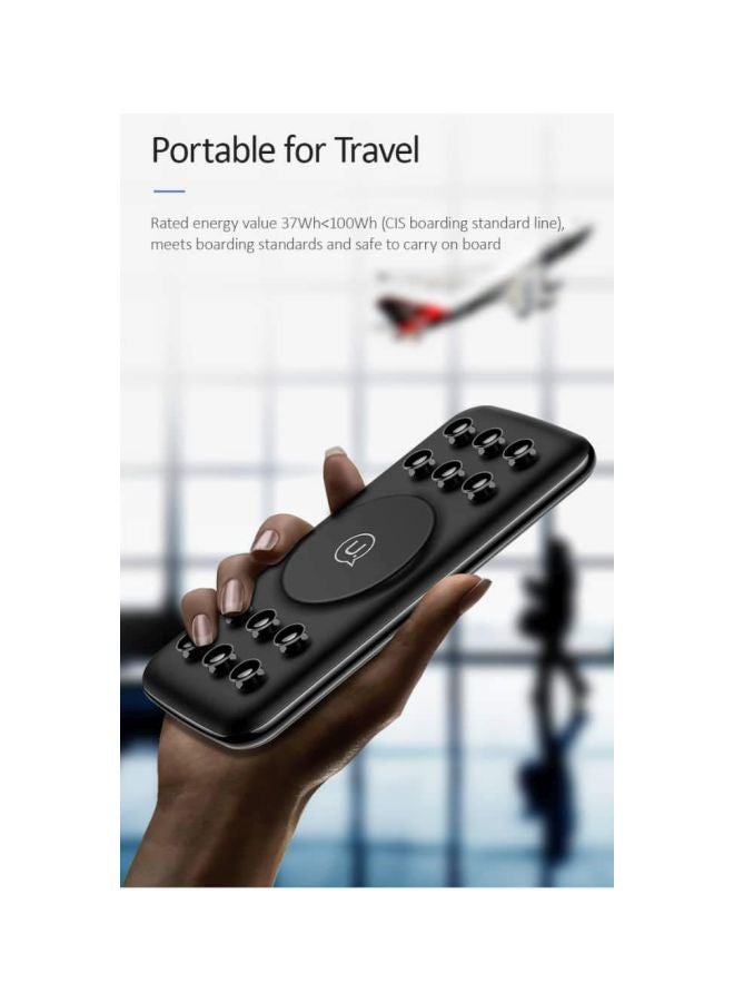 أوسامس باور بانك لاسلكي سريع الشحن مع أداة امتصاص للتثبيت على الحائط أسود - Image 3