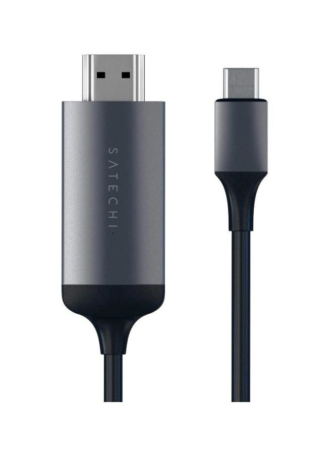 SATECHI Aluminum Type-C To HDMI Cable 4K 60Hz Space Grey  - Image 2