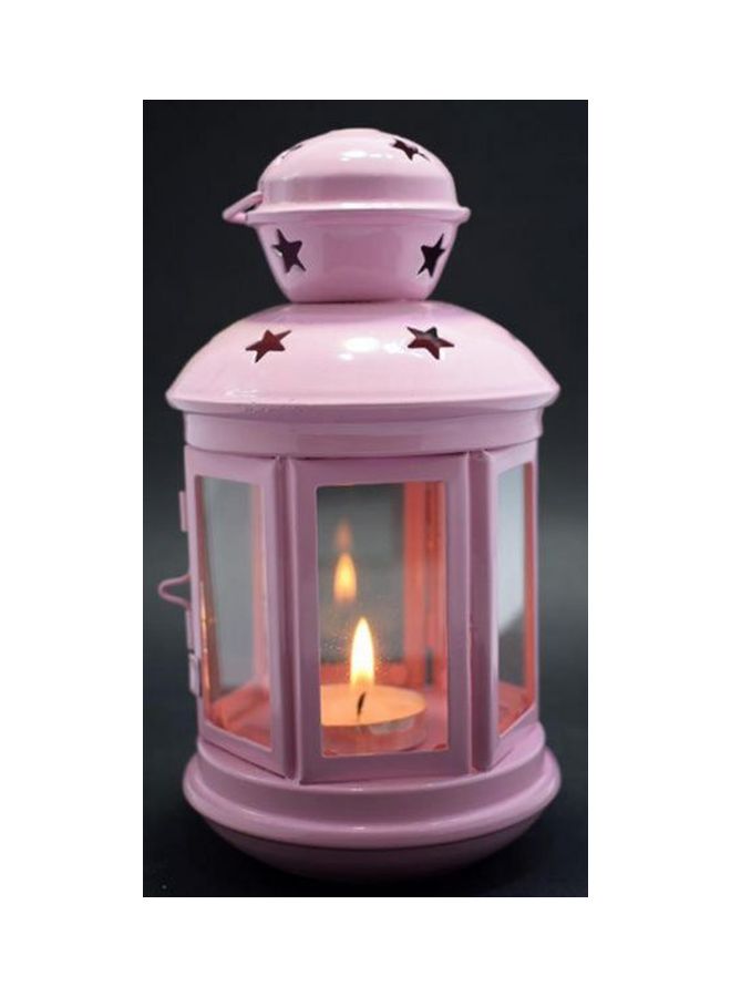 فانوس رمضان من المعدن الوردي/الشفاف 18سم - Image 2