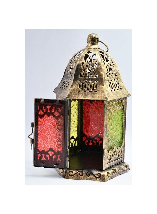 Decorative Eid And Ramadan Lantern Gold/Green/Red 24x13cm - Image 2