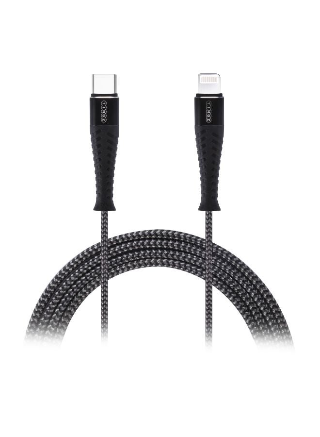 TINGZ Type-C To Lightening Cable Dark Grey  - Image 1