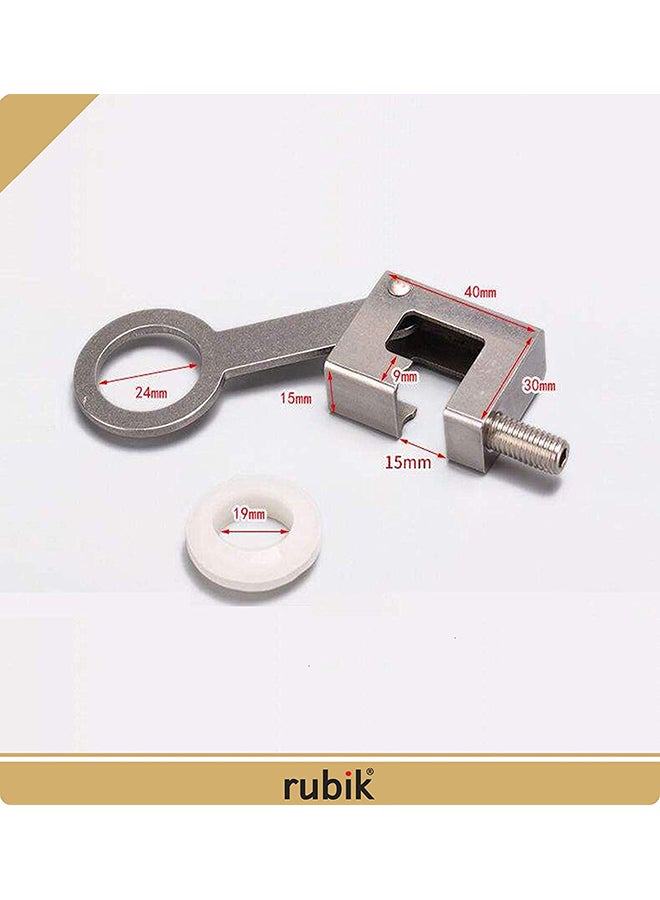 Rubik - Pack Of 2 Sliding Door Window Handle Safety Lock Silver - Image 1