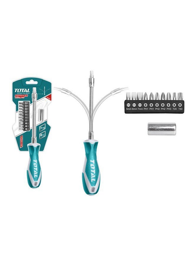 TOTAL 12 -Piece Flexible Shaft Screwdriver Set Multicolour 6.35mm