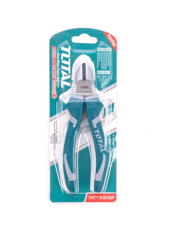 Diagonal Cutting Pliers Green/Silver 160mm