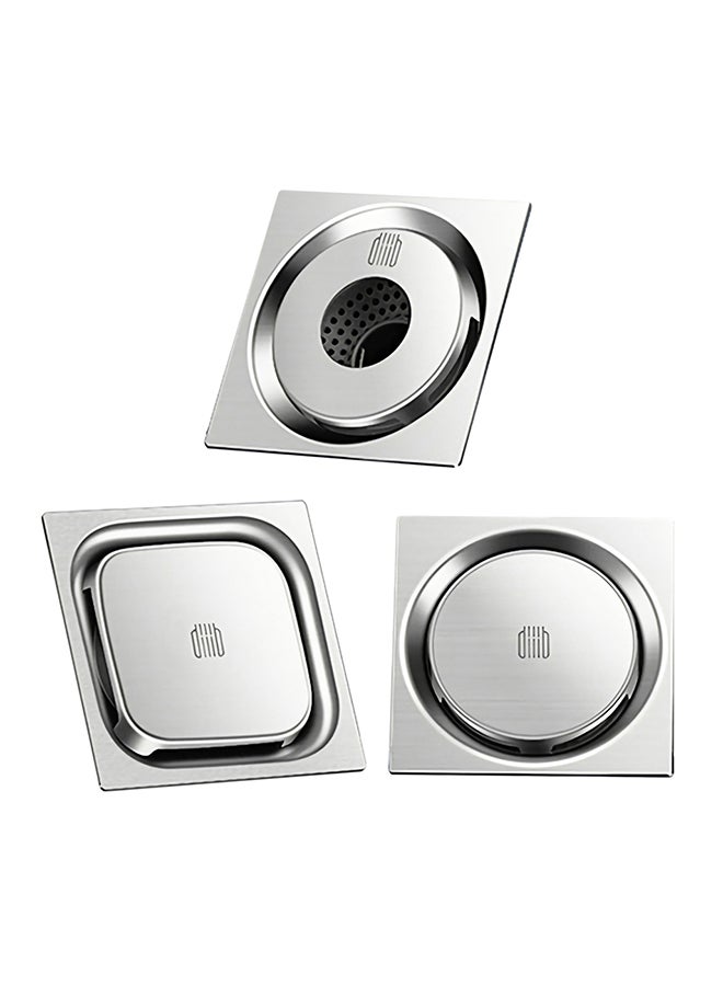 شاومي طقم مصارف أرضية بنمط دوار للصرف من 3 قطع فضي - Image 1