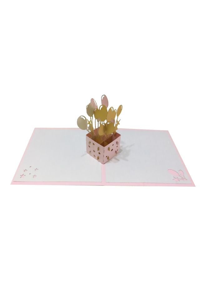 بطاقة تهنئة بتصميم منبثق ثلاثي الأبعاد لصندوق بالونات - Image 1