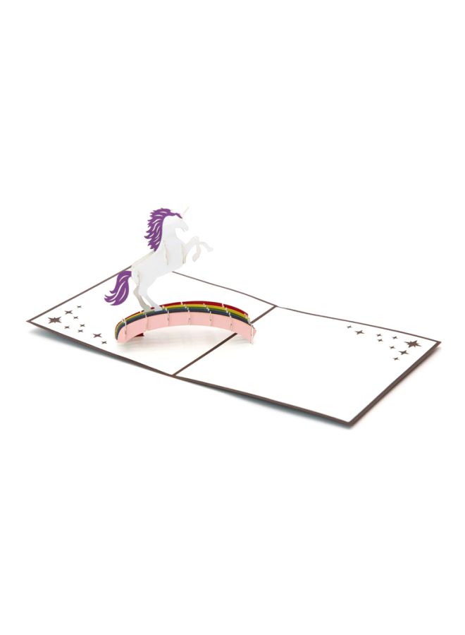 بطاقة تهنئة بتصميم منبثق ثلاثي الأبعاد على شكل يونيكورن - Image 2