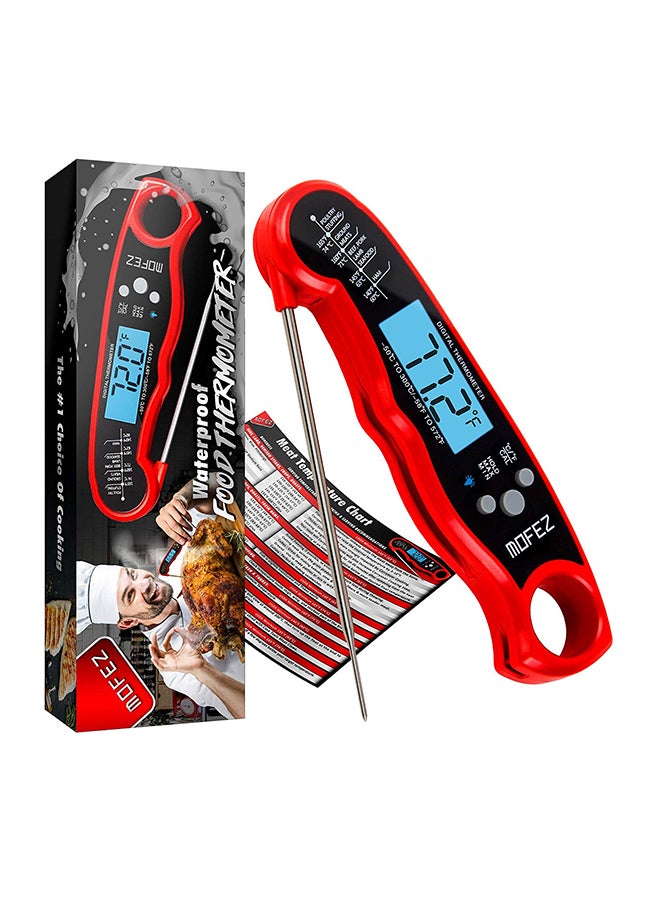 MOFEZ Digital Meat And Food Cooking Thermometer Red/Black 6.5 x 1.5 x 1.5inch - Image 1