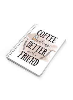 LOWHA Coffee Is Better Friend A5 Spiral Bound Notebook Black/White/Light Pink  - Image 2