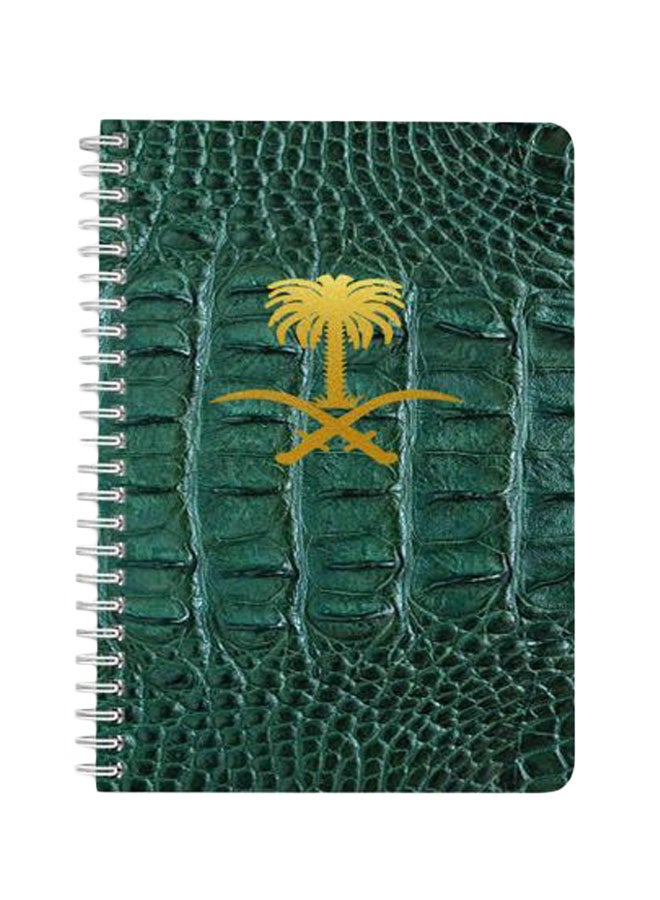 LOWHA Saudi Arabia A5 Spiral Bound Notebook Green/Gold  - Image 1