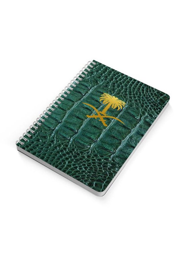 LOWHA Saudi Arabia A5 Spiral Bound Notebook Green/Gold  - Image 2