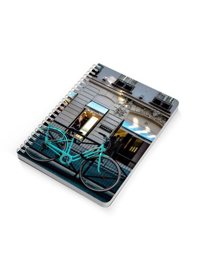 LOWHA Cruiser Bike Parked Near Chanel Store A5 Spiral Bound Notebook Multicolour  - Image 2